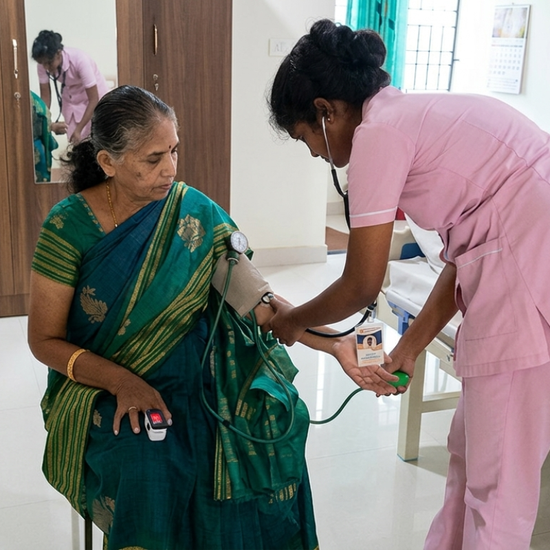 Asthra provides professional nursing care at home in Chennai with trained nurses, personalized patient care, medication support and post-operative assistance.